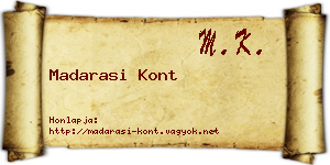 Madarasi Kont névjegykártya
